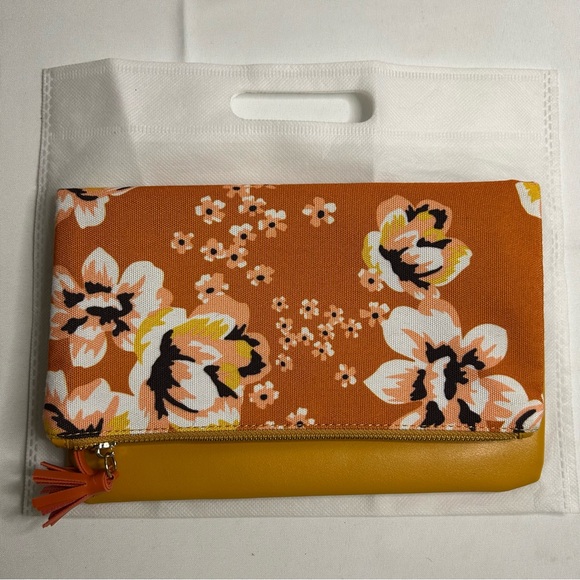 NWOT RACHEL PALLY reversible floral canvas & faux leather clutch - Picture 7 of 8